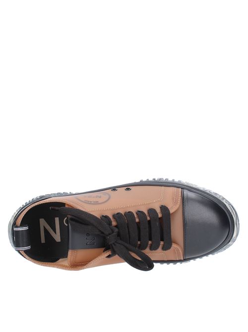 Sneakers in pelle e silicone N°21 | 22ESP0270MARRONE NERO