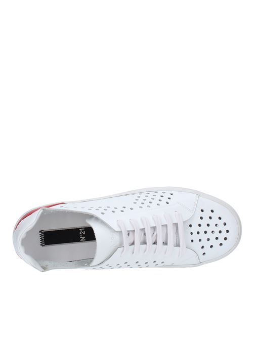 Perforated leather sneakers N°21 | 21ESU01530153/WR01BIANCO ROSSO
