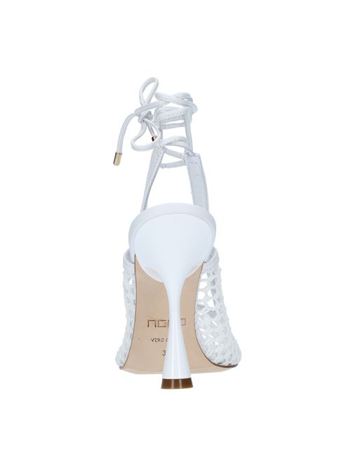 Slingback décolleté in fabric and leather NCUB | JANA25BIANCO