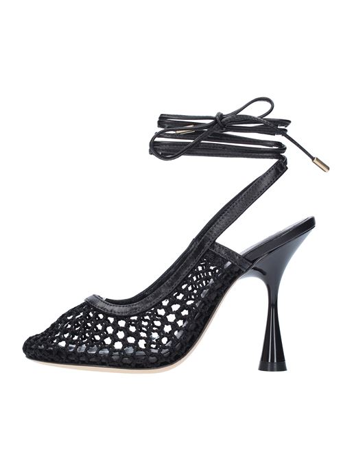 Slingback décolleté in fabric and leather NCUB | JANA25NERO