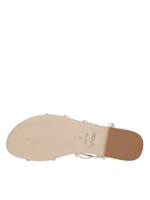 Flat leather sandals NCUB | SASHA32 LAMINATOPLATINO