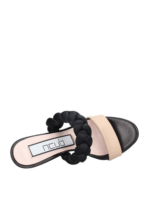 Leather and satin sandals NCUB | VD0630BEIGE NERO