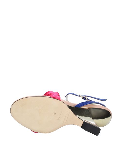 Leather and satin sandals NCUB | VD0632FUCSIA NUDE BLU