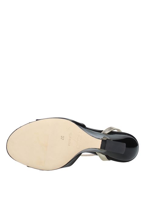 Leather wedge sandals NCUB | VD0683NERO