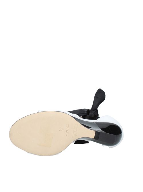 Leather wedge sandals NCUB | VD0684BIANCO E NERO