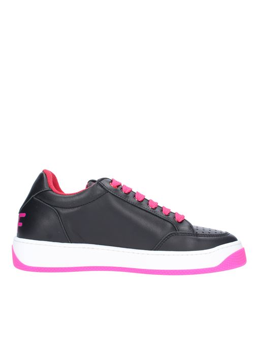 Leather trainers OFF PL>Y | LAKE 3NERO-FUXIA