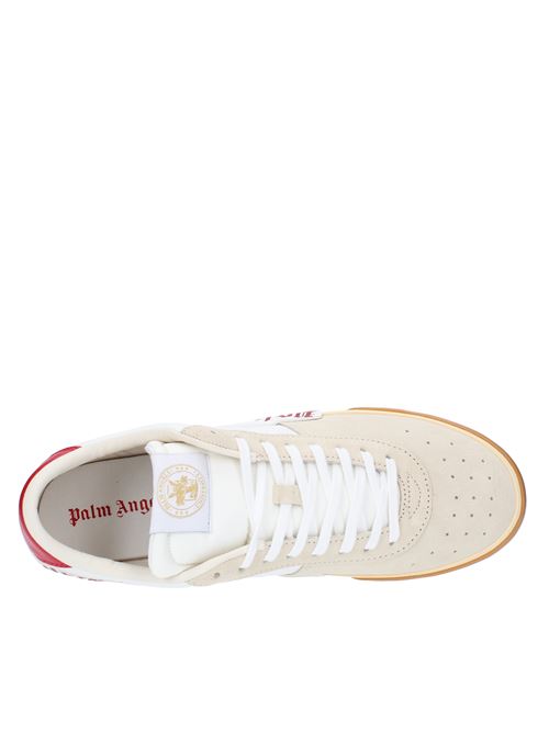 Suede leather and fabric trainers PALM ANGELS | PMIA065F21LEA0010125BEIGE-BIANCO-ROSSO