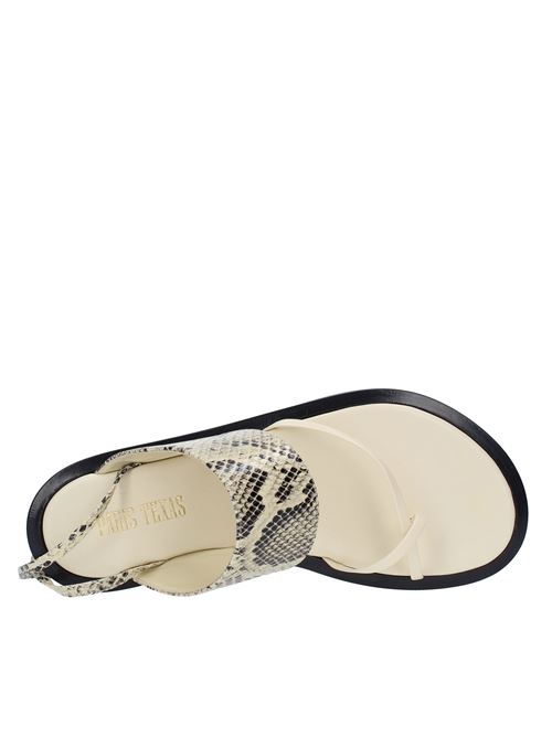 Python print leather thong sandals PARIS TEXAS | PX568BIANCO PITONATO