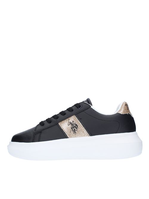 Faux leather trainers POLO RALPH LAUREN | HELIS006NERO-ORO