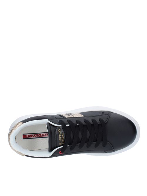 Faux leather trainers POLO RALPH LAUREN | HELIS006NERO-ORO