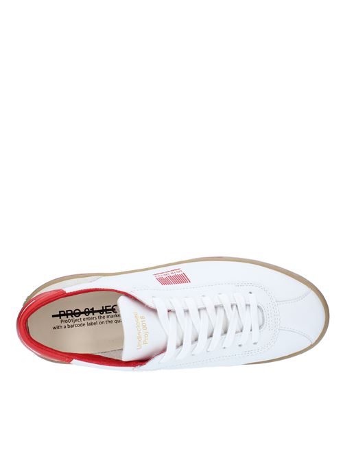 Leather trainers PROJECT01 | P3LM CT11BIANCO-ROSSO