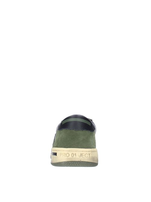 Leather and suede trainers PROJECT01 | P5LM CE06NERO/VERDE MILITARE