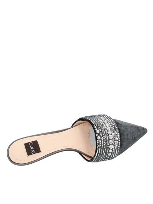 Mules and sabots made of chenille and rhinestones RODO | VD0342GRIGIO