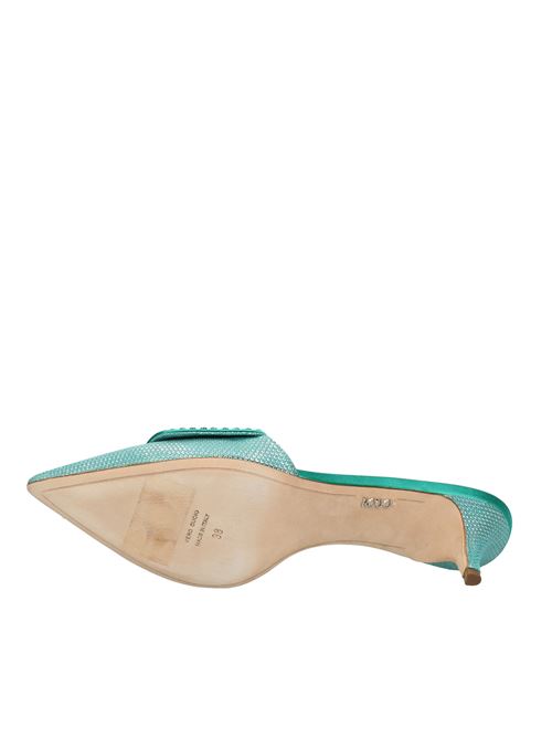 Woven leather and rhinestone mules and sabots RODO | VD0346VERDE