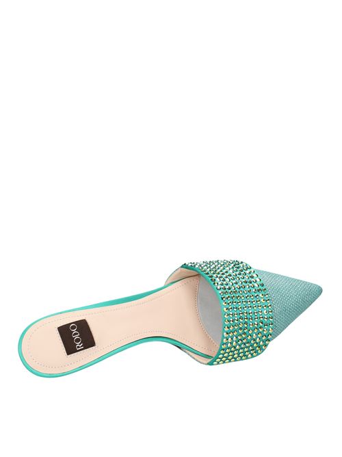 Woven leather and rhinestone mules and sabots RODO | VD0346VERDE
