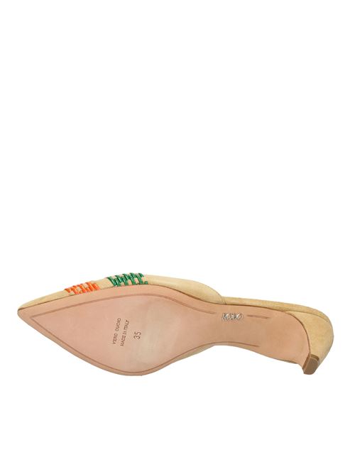Suede mules and sabots woven pvc inserts RODO | VD0349BEIGE/VERDE/ARANCIO