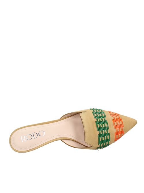 Suede mules and sabots woven pvc inserts RODO | VD0349BEIGE/VERDE/ARANCIO
