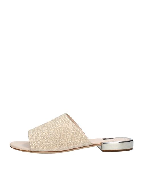 Woven leather and rhinestone mules and sabots RODO | VD0352NUDE