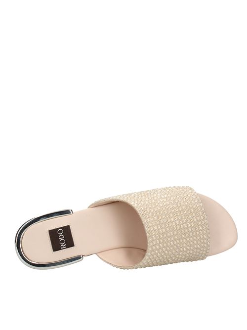 Woven leather and rhinestone mules and sabots RODO | VD0352NUDE