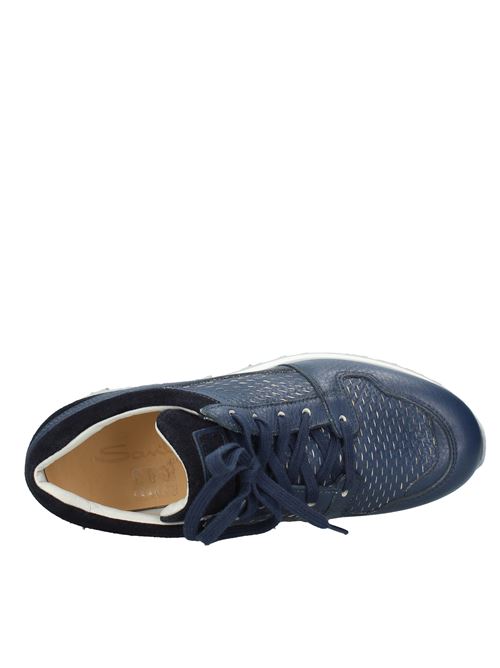 Leather and suede sneakers SANTONI | VD0567BLU