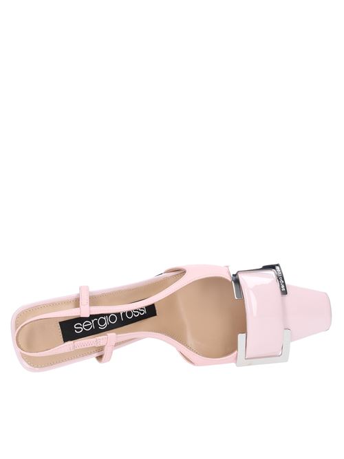 Slingback décolleté in leather and patent leather SERGIO ROSSI | A94351ROSA
