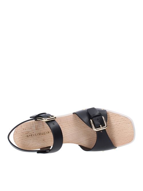Leather wedge sandals STELLA MC CARTNEY | 80031W1DX0NERO