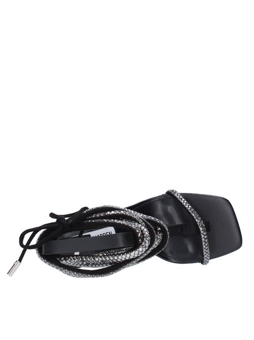 Faux leather, fabric and rhinestone sandals STEVE MADDEN | ENCHANTERNERO