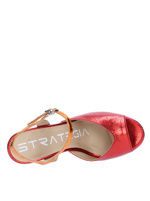 Laminated leather platform sandals STRATEGIA | A4512-TROSSO-ARANCIO