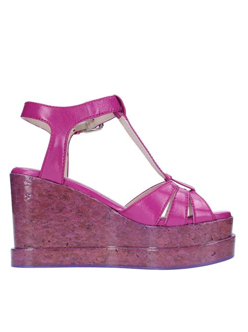 Wedge leather sandals STRATEGIA | A5105MAGENTA
