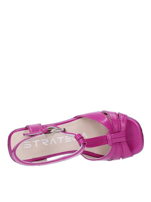 Wedge leather sandals STRATEGIA | A5105MAGENTA