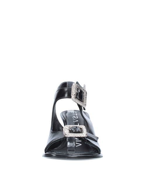Shiny leather sandals STRATEGIA | A5176NERO