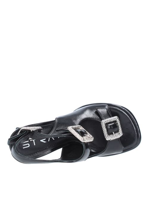 Shiny leather sandals STRATEGIA | A5176NERO