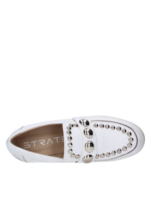 Leather and studded loafers STRATEGIA | M16BIANCO