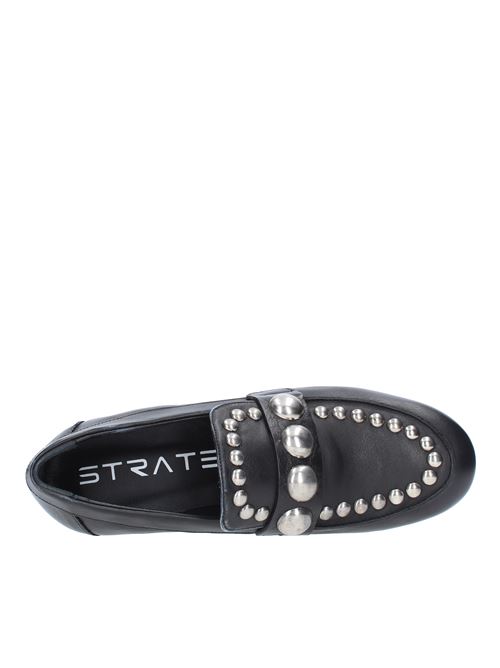 Leather and studded loafers STRATEGIA | M16NERO