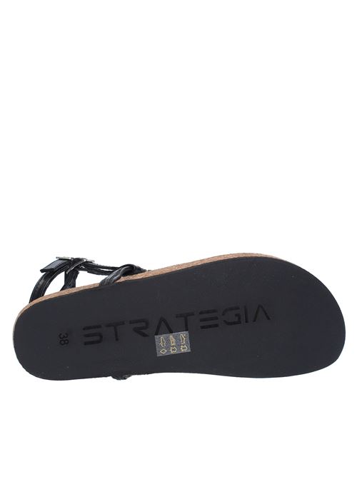Leather and rhinestone thong sandals STRATEGIA | S02NERO