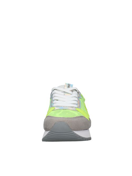 Fabric sneakers with glitter and suede. SUN68 | VD2022GRIGIO/LIME