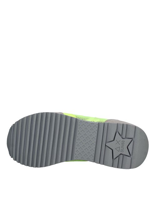 Fabric sneakers with glitter and suede. SUN68 | VD2022GRIGIO/LIME