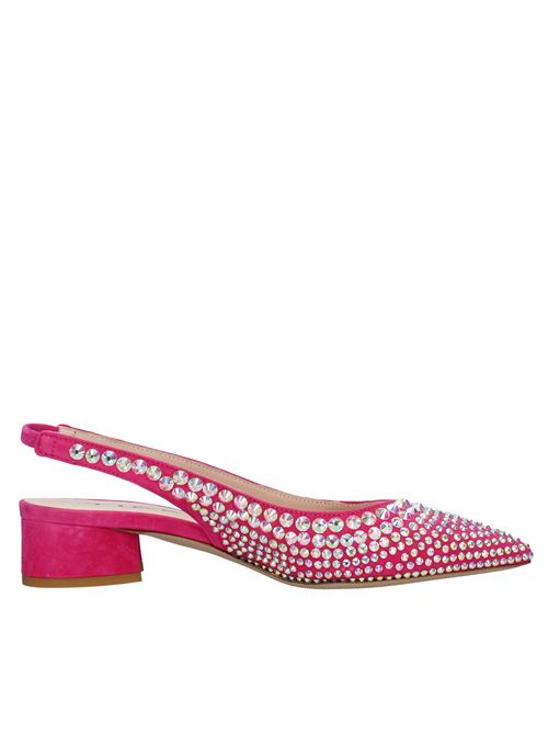 Slingback décolleté in suede and rhinestones TIFFI | VD0834FUXIA