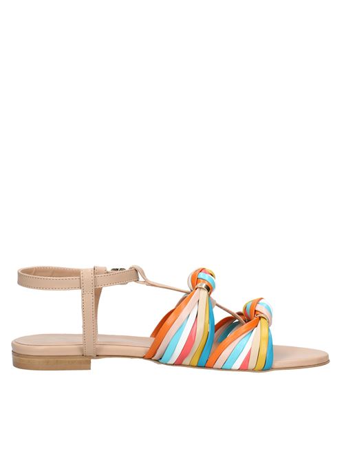 Flat sandals made of leather TWINSET | VD0251MULTICOLOR
