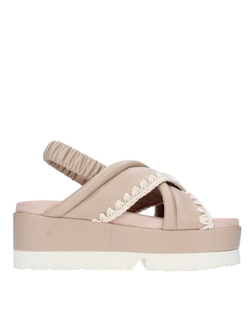 Leather wedge sandals MOU | SW471000CBEIGE