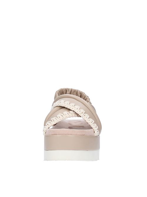 Leather wedge sandals MOU | SW471000CBEIGE