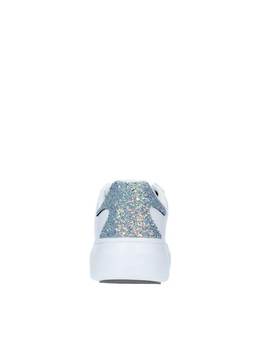 Faux leather and glitter trainers U.S. POLO ASSN. | JEWEL4029S1/Y3WHI-SIL