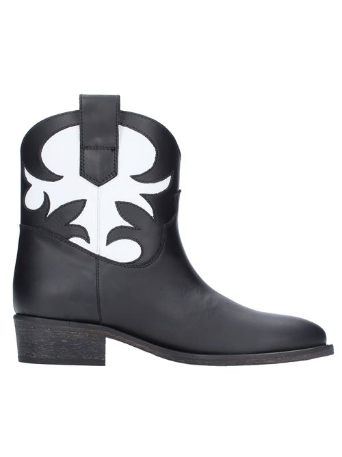 Texan ankle boots in leather VIA ROMA 15 | 3942NERO