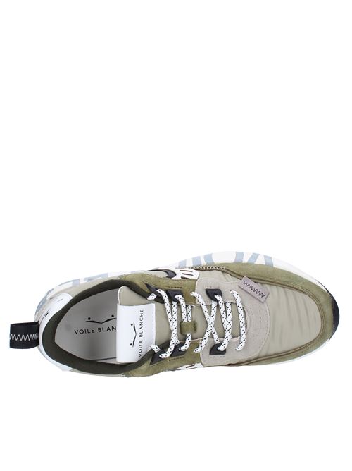 Suede leather and fabric sneakers VOILE BLANCHE | CLUB01ARMY/GREY/TAUPE