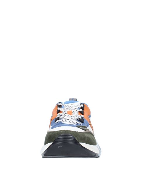 Suede leather and fabric trainers VOILE BLANCHE | CLUB01GREEN/WHITE/ORANGE