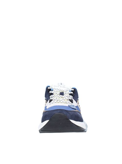 Sneakers in camoscio pelle e tessuto VOILE BLANCHE | CLUB01NAVY/DENIM/WHITE