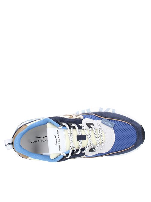 Suede leather and fabric sneakers VOILE BLANCHE | CLUB01NAVY/DENIM/WHITE
