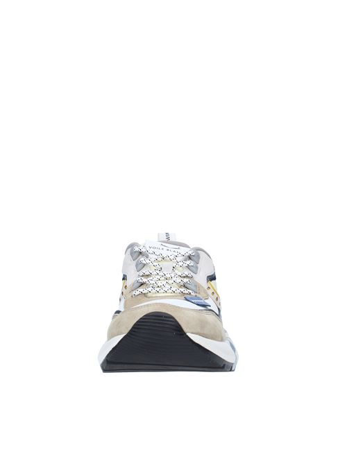 Suede leather and fabric sneakers VOILE BLANCHE | CLUB01STONE/OFF WHITE