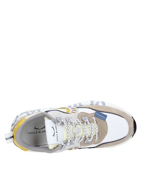 Suede leather and fabric sneakers VOILE BLANCHE | CLUB01STONE/OFF WHITE