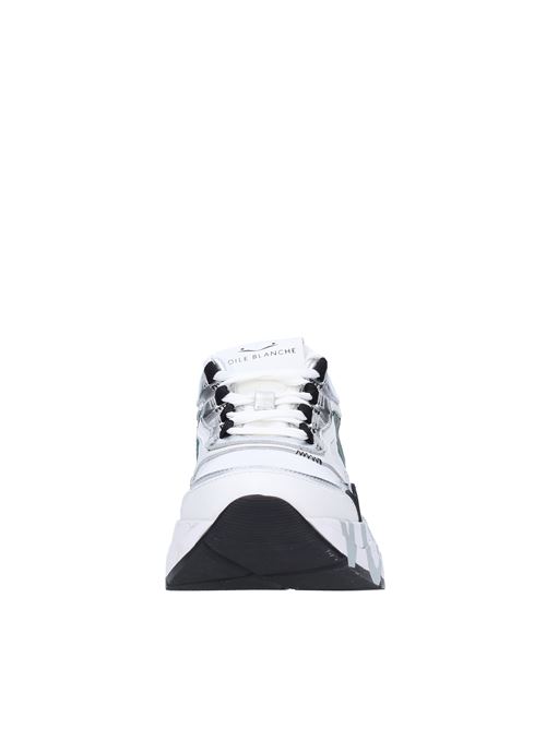 Sneakers in camoscio pelle e tessuto VOILE BLANCHE | CLUB107WHITE/BLACK/SILVER
